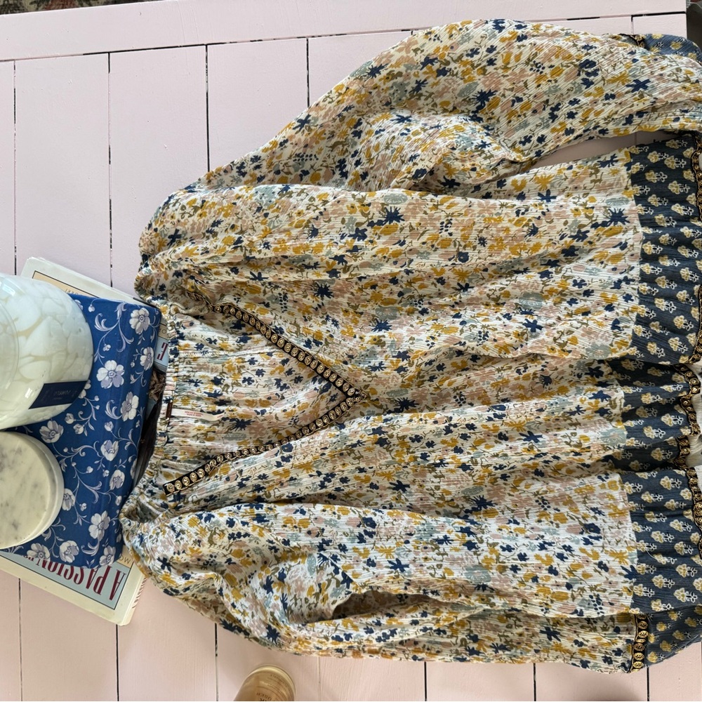 Free People Floral Long Sleeve Tunic